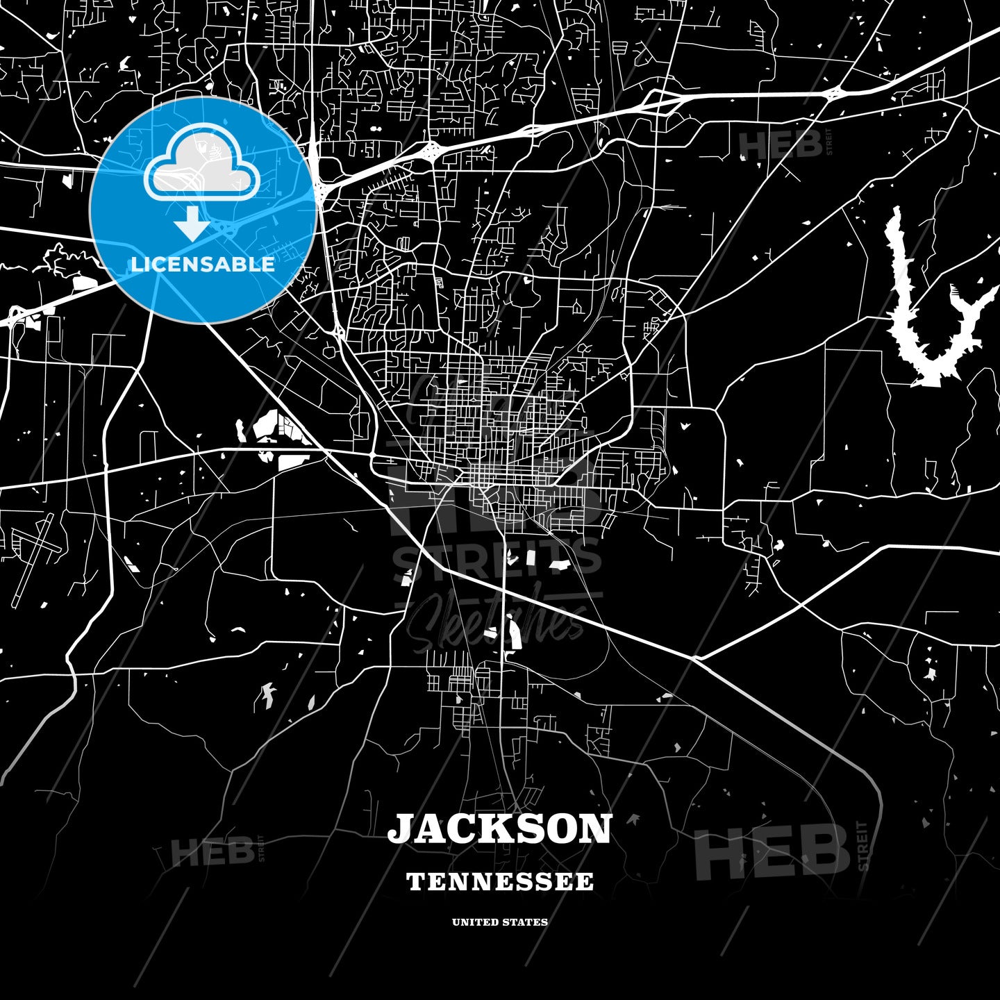 Jackson, Tennessee, USA map