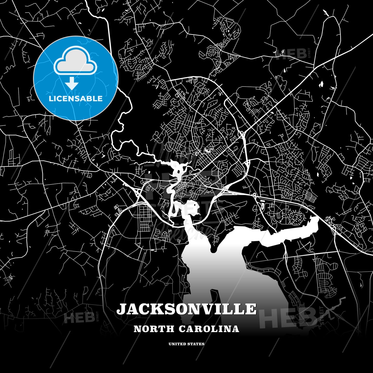 Jacksonville, North Carolina, USA map