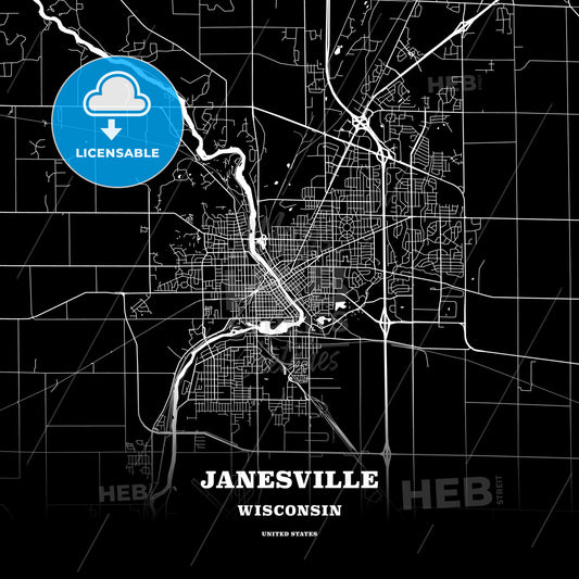Janesville, Wisconsin, USA map