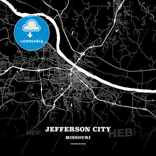 Jefferson City, Missouri, USA map