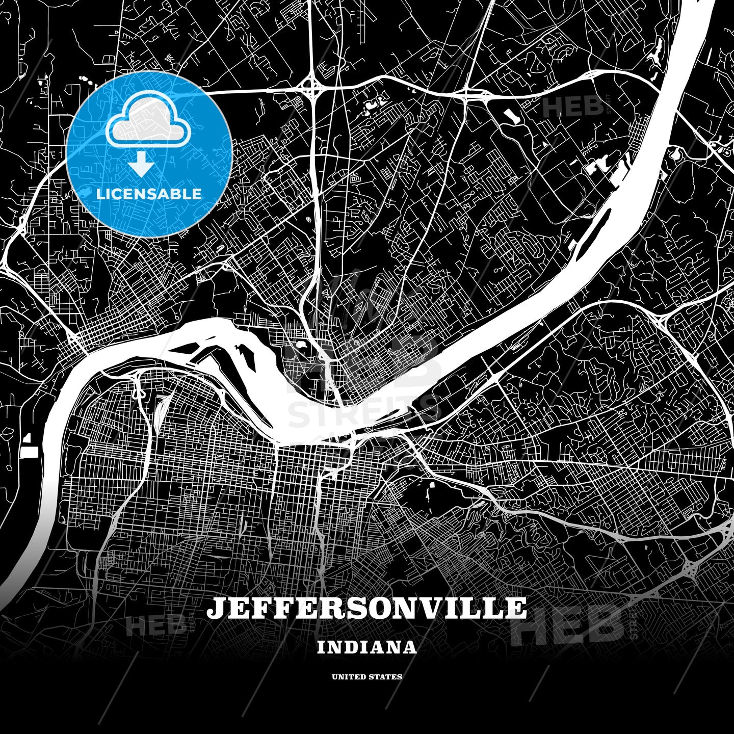 Jeffersonville, Indiana, USA map