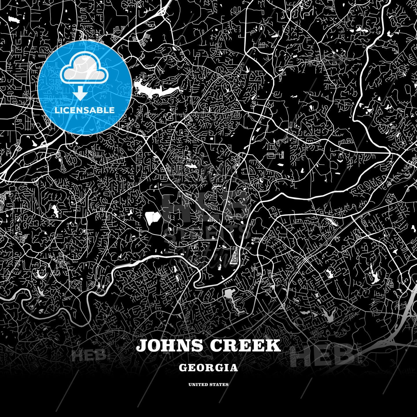 Johns Creek, Georgia, USA map
