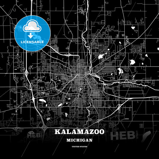 Kalamazoo, Michigan, USA map