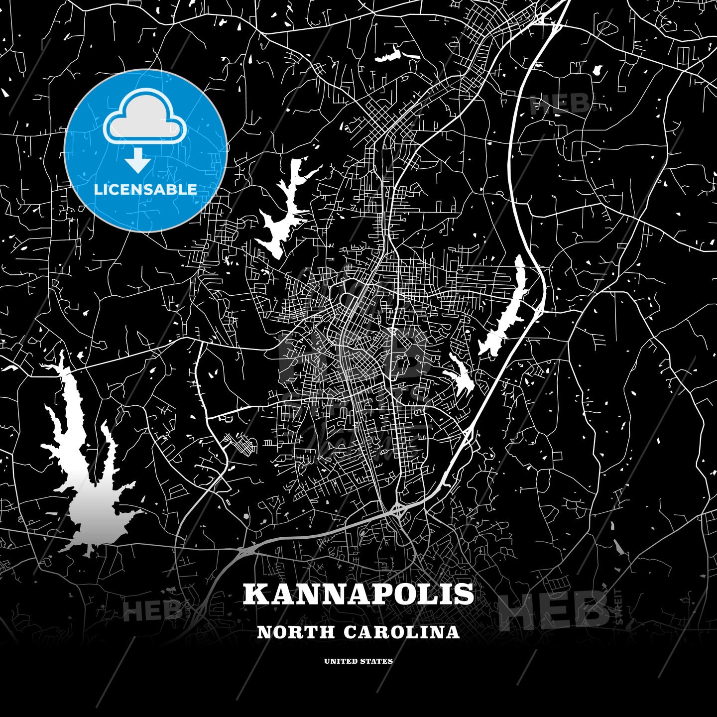 Kannapolis, North Carolina, USA map