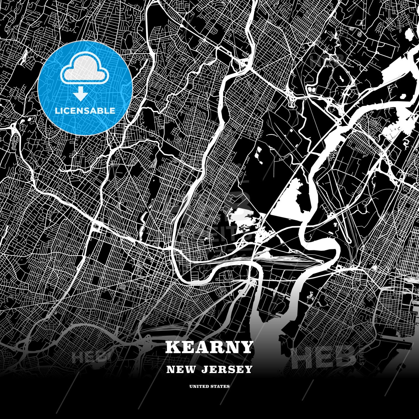 Kearny, New Jersey, USA map