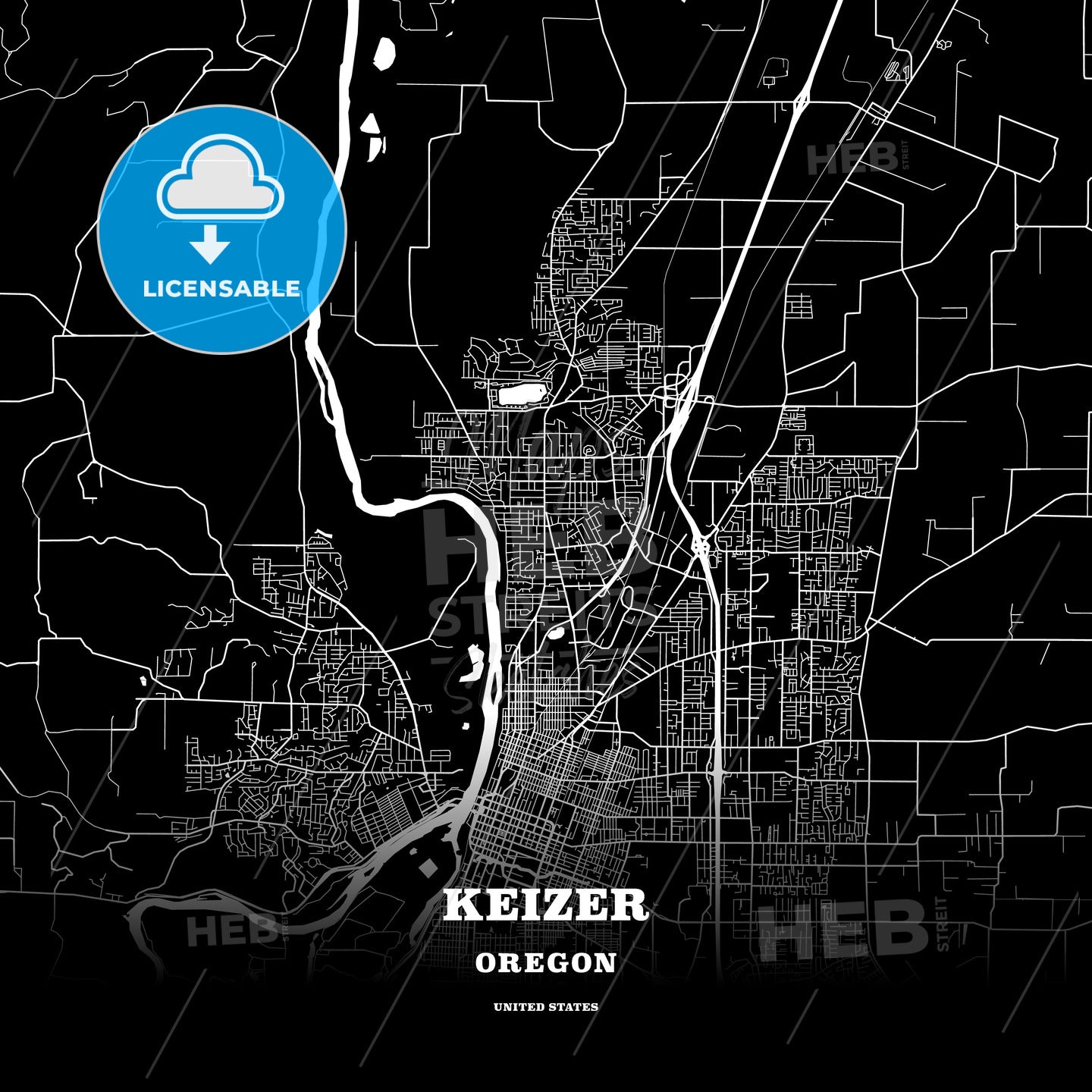 Keizer, Oregon, USA map