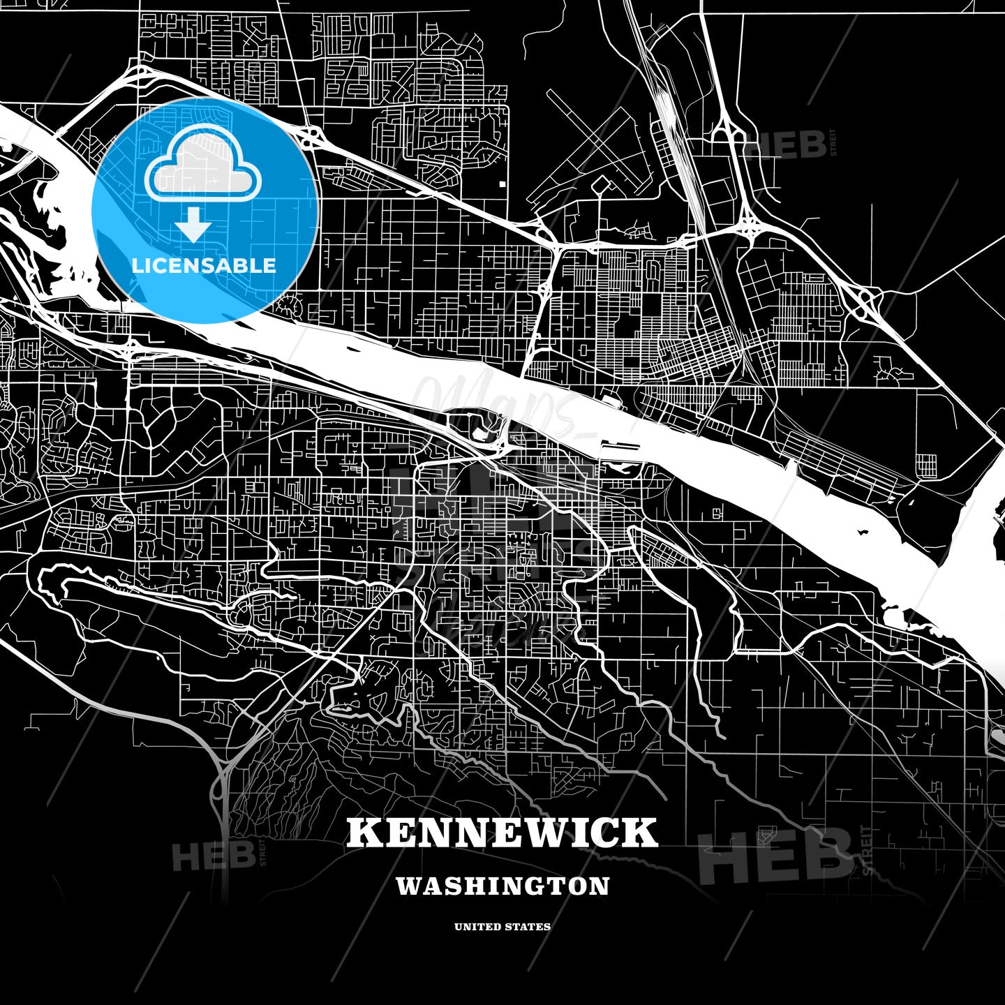 Kennewick, Washington, USA map
