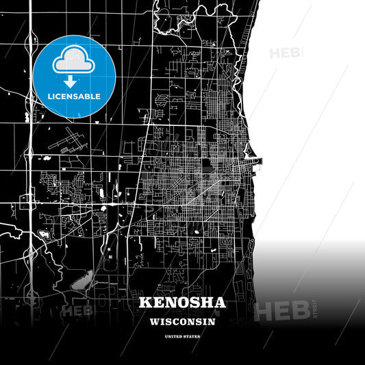 Kenosha, Wisconsin, USA map