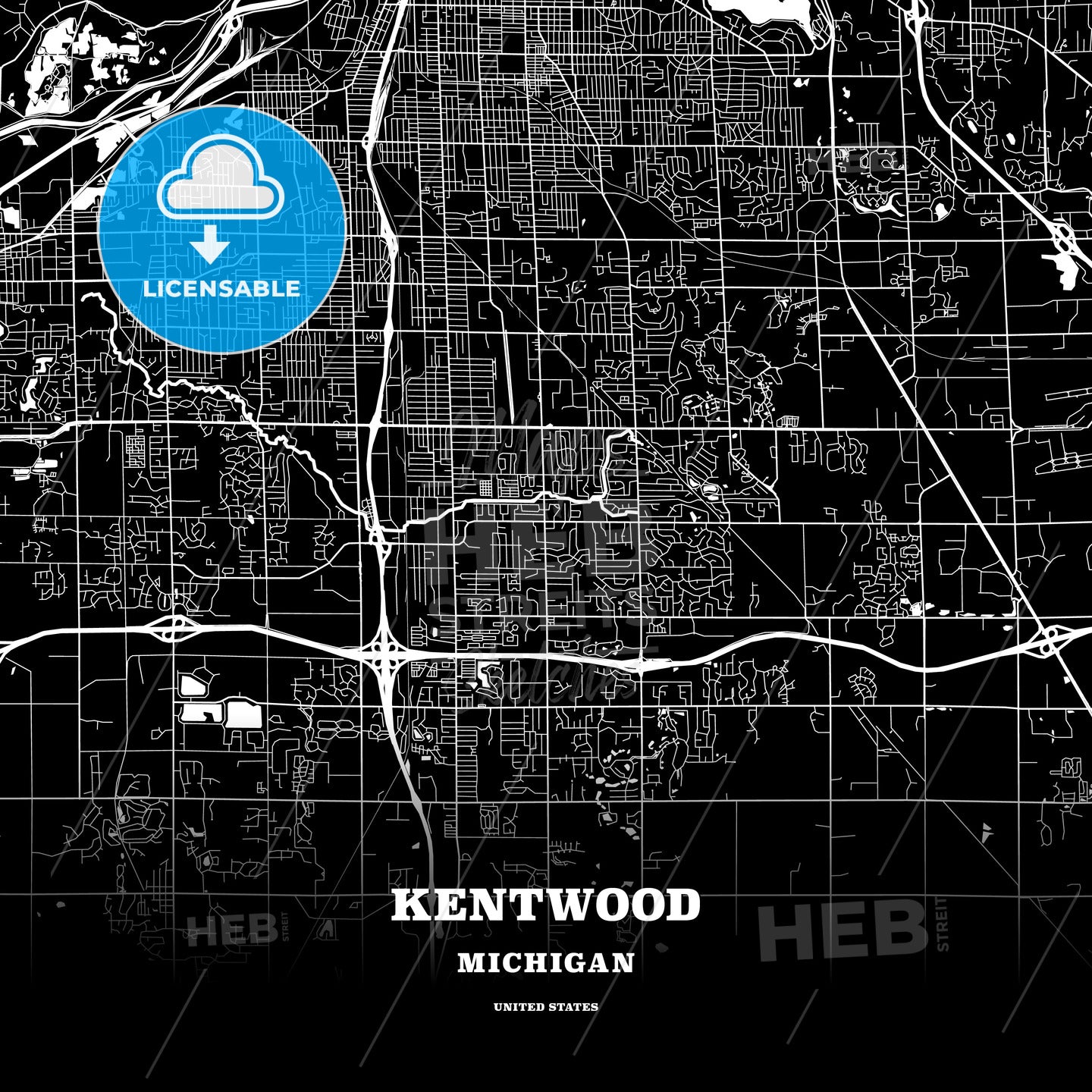 Kentwood, Michigan, USA map