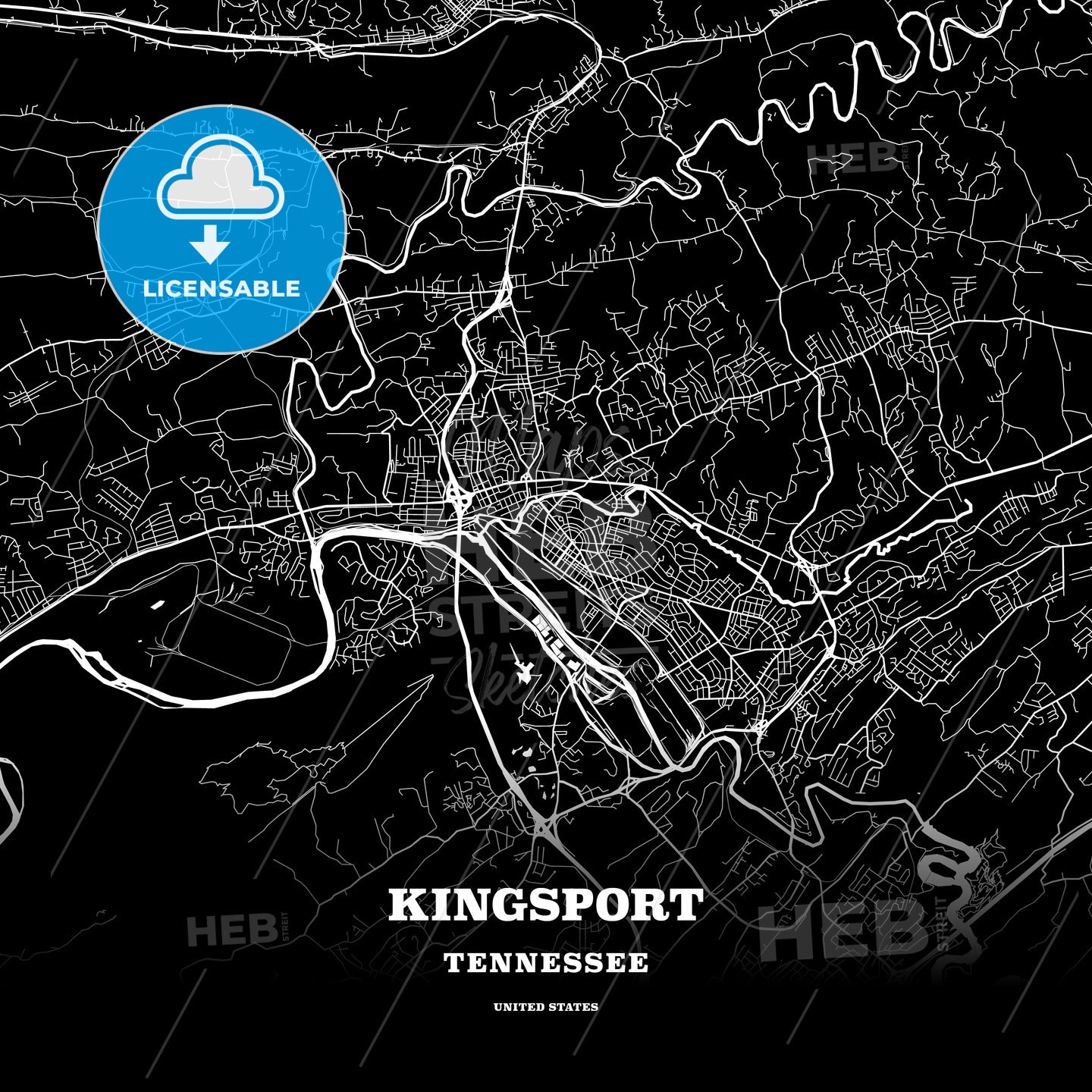 Kingsport, Tennessee, USA map
