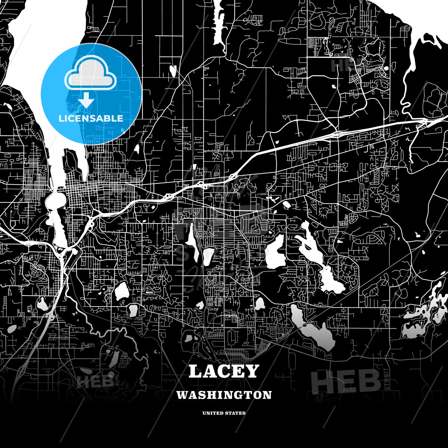 Lacey, Washington, USA map