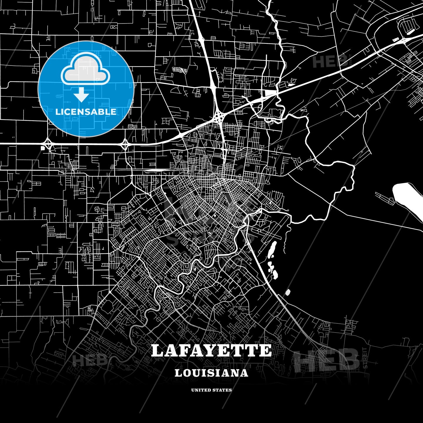 Lafayette, Louisiana, USA map
