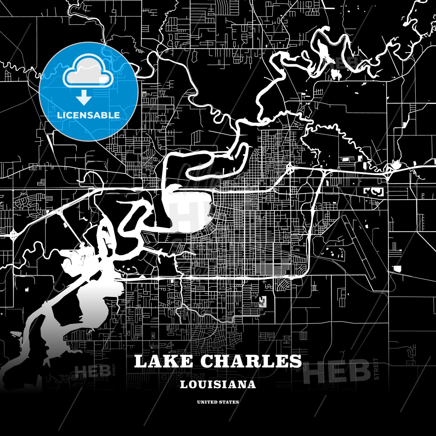 Lake Charles, Louisiana, USA map