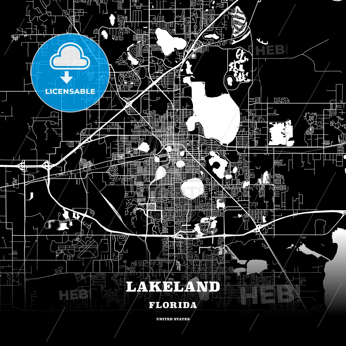 Lakeland, Florida, USA map