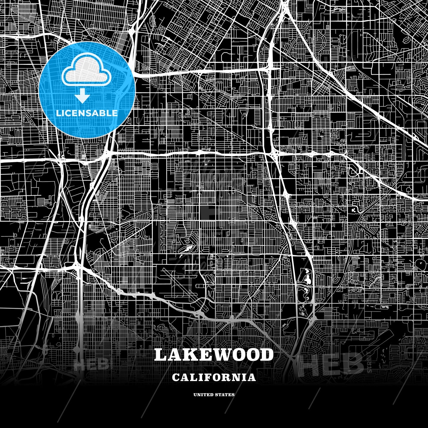 Lakewood, California, USA map