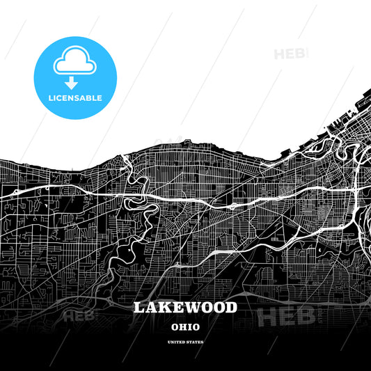 Lakewood, Ohio, USA map
