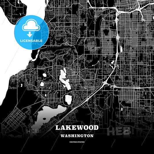 Lakewood, Washington, USA map