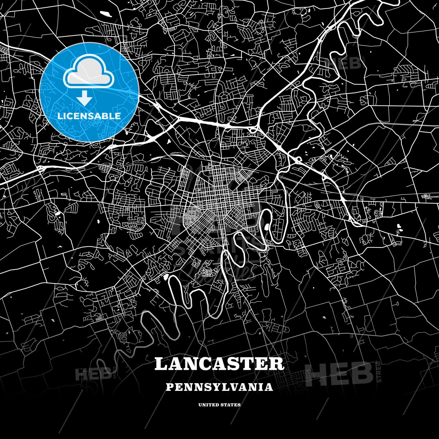 Lancaster, Pennsylvania, USA map