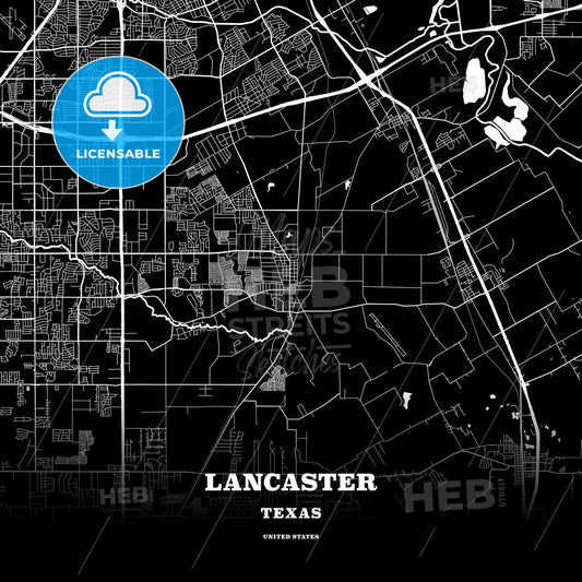 Lancaster, Texas, USA map