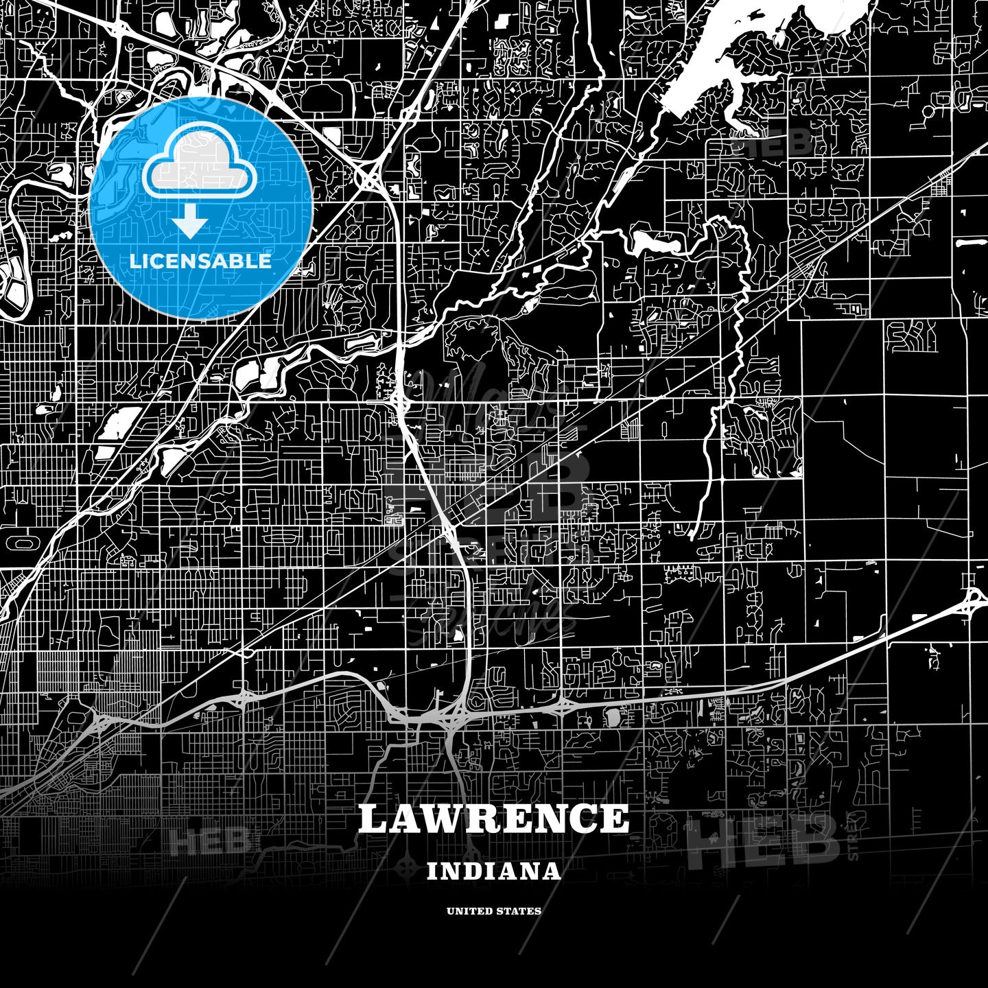 Lawrence, Indiana, USA map