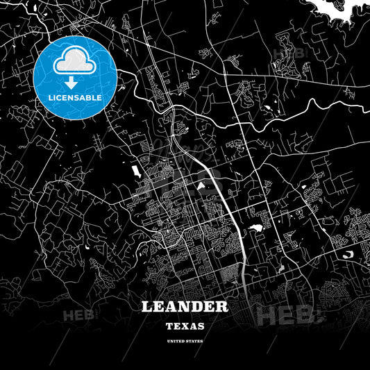 Leander, Texas, USA map