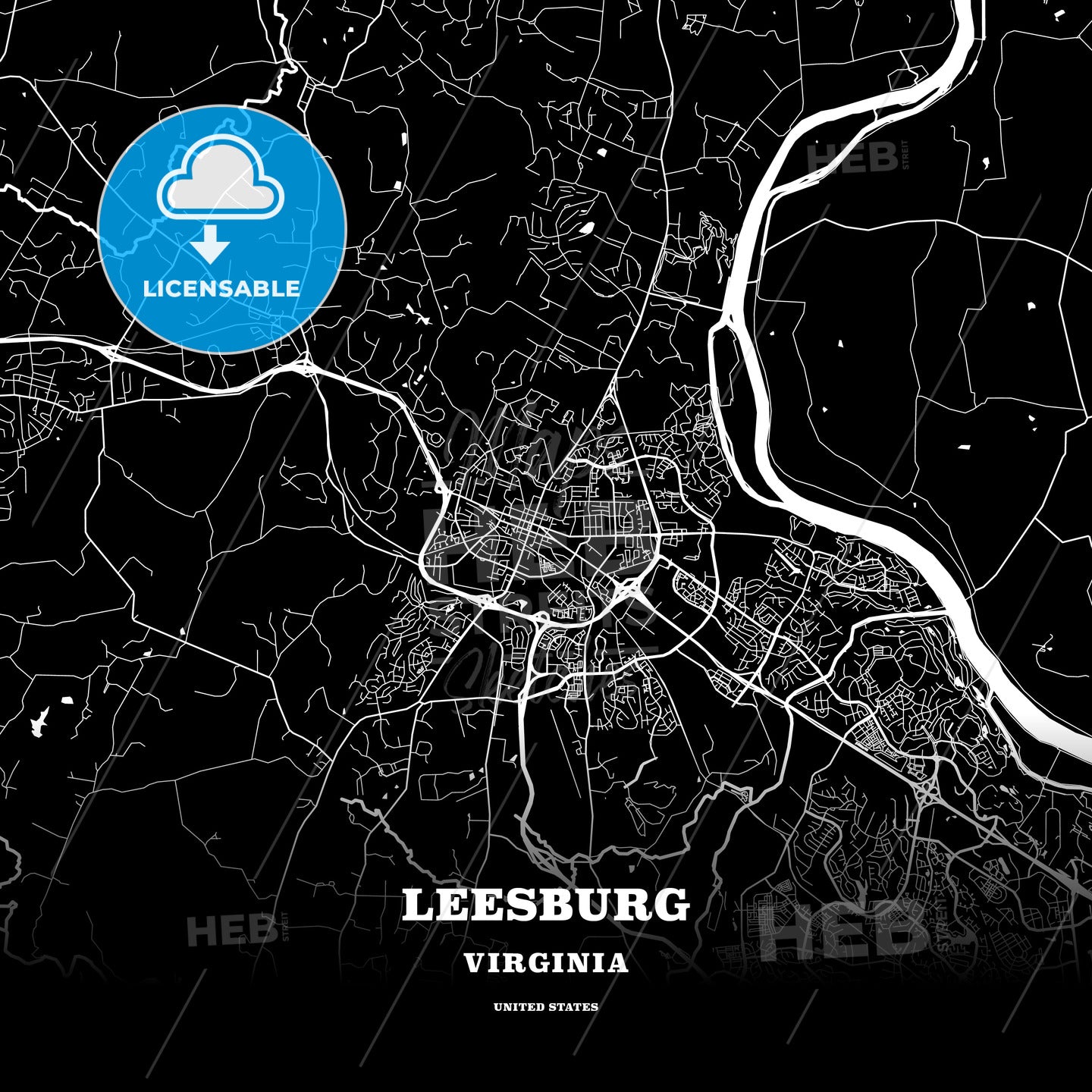 Leesburg, Virginia, USA map