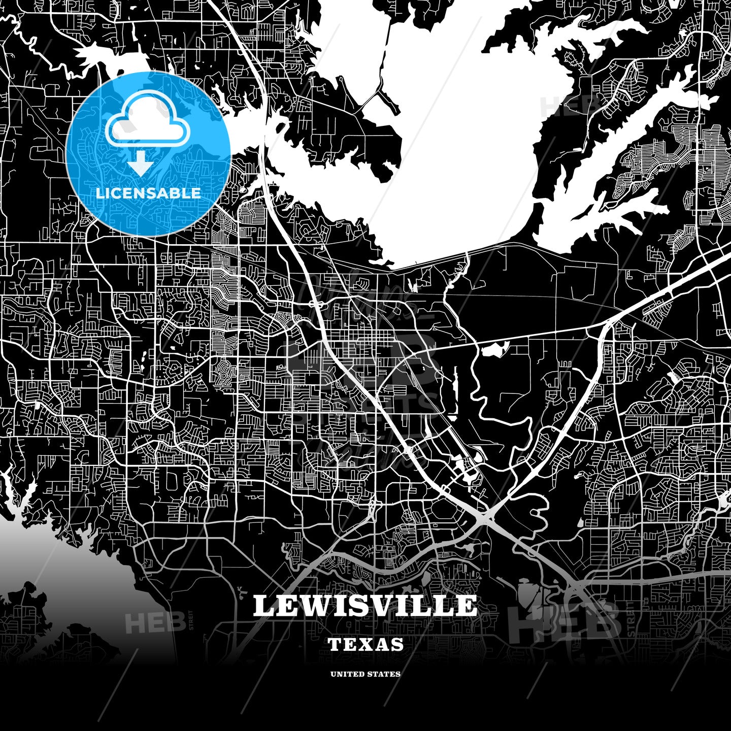 Lewisville, Texas, USA map