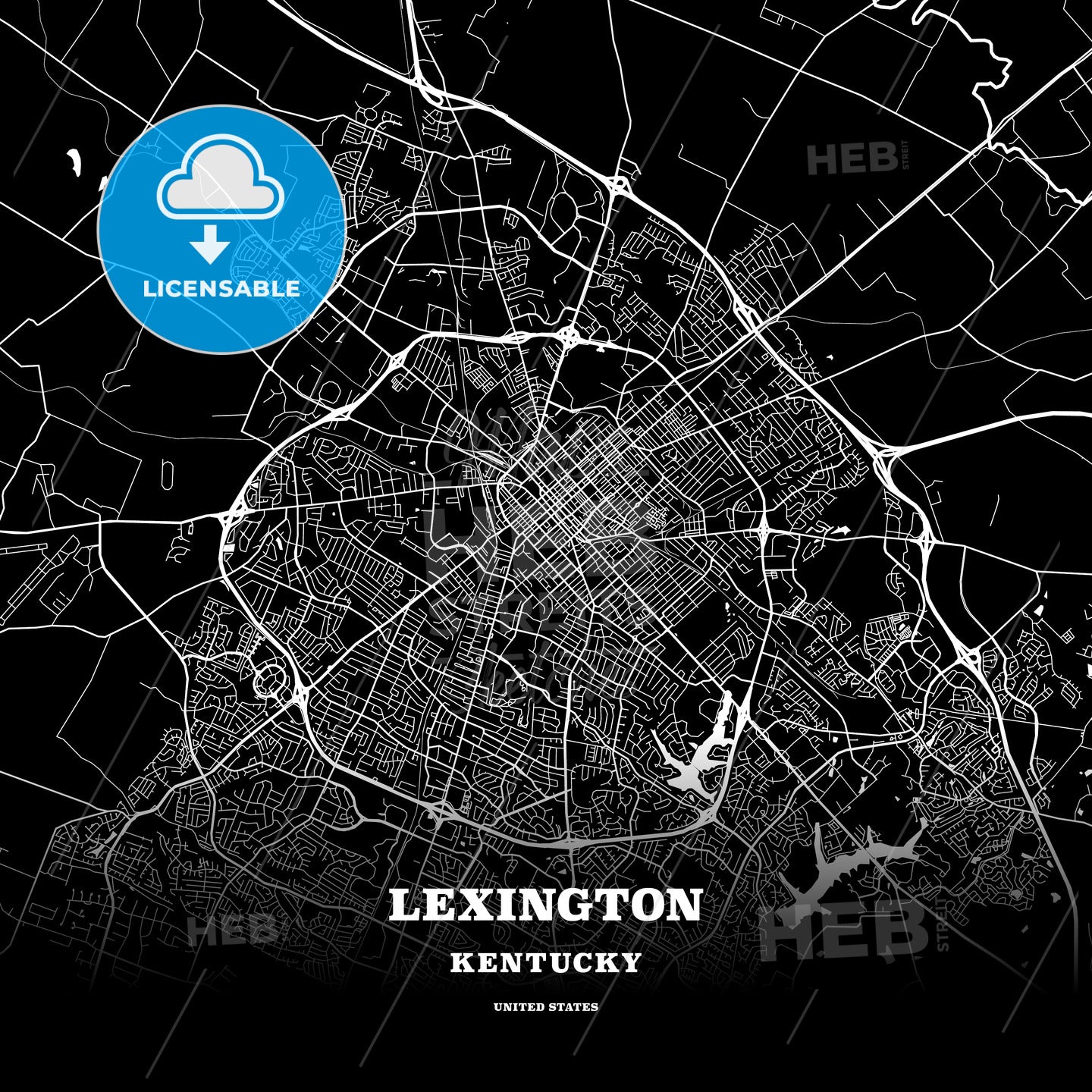 Lexington, Kentucky, USA map