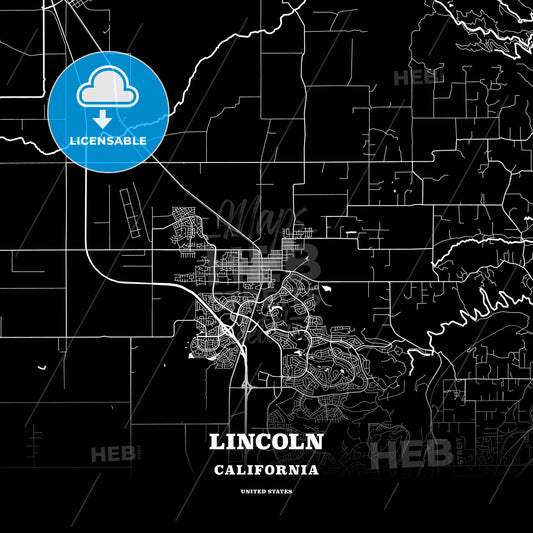 Lincoln, California, USA map