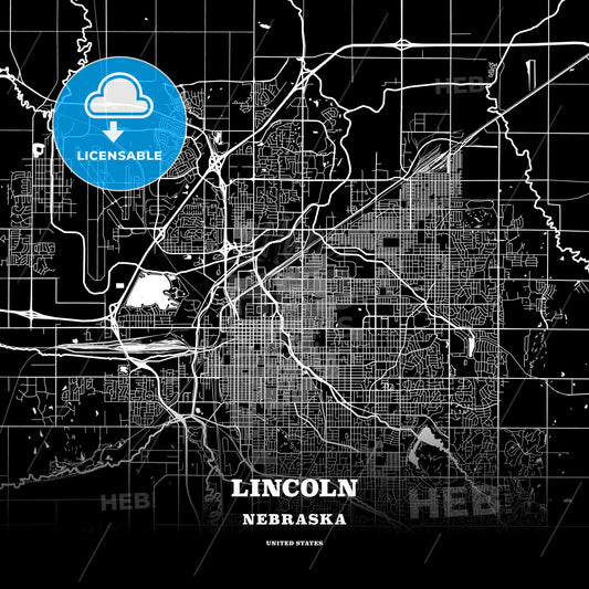 Lincoln, Nebraska, USA map