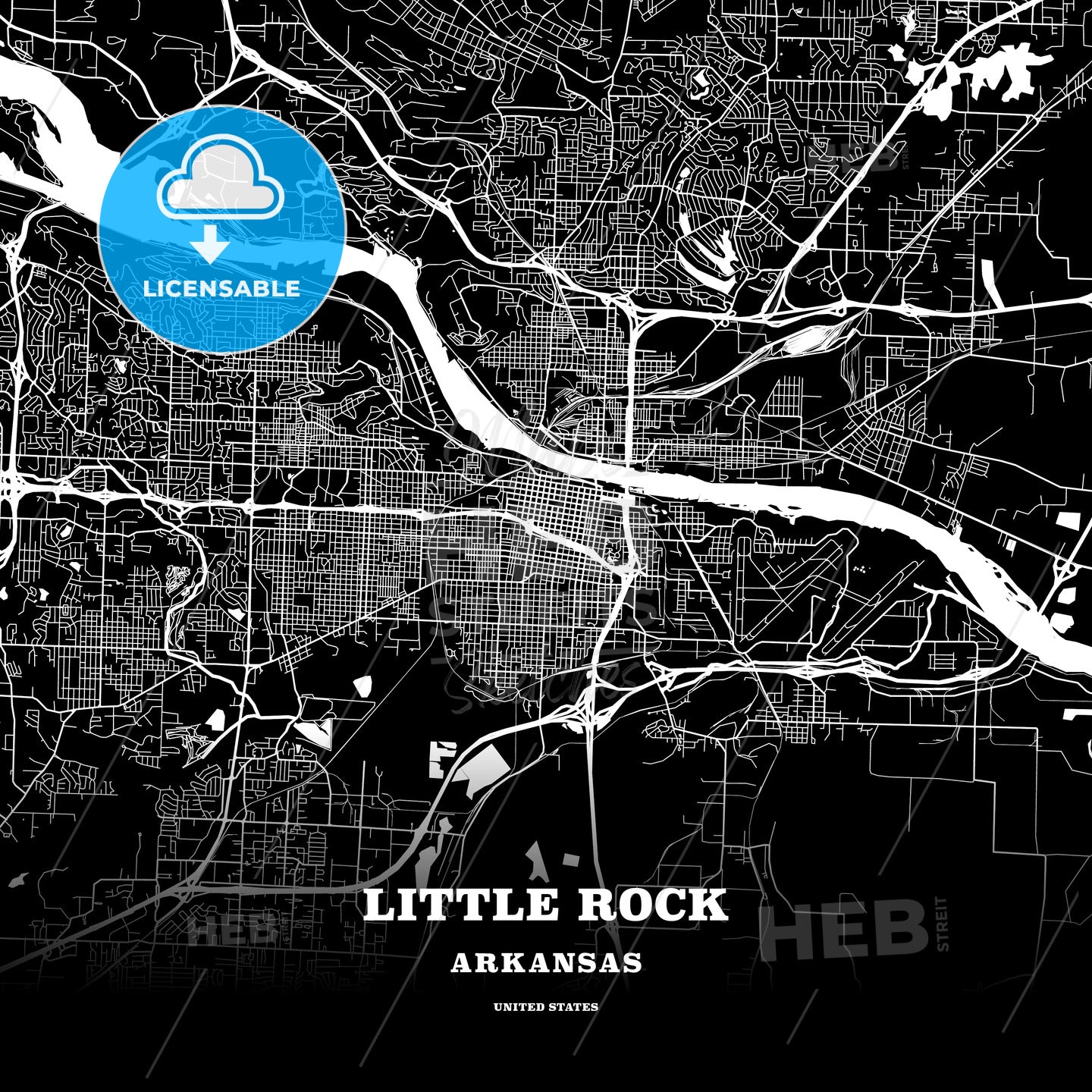 Little Rock, Arkansas, USA map