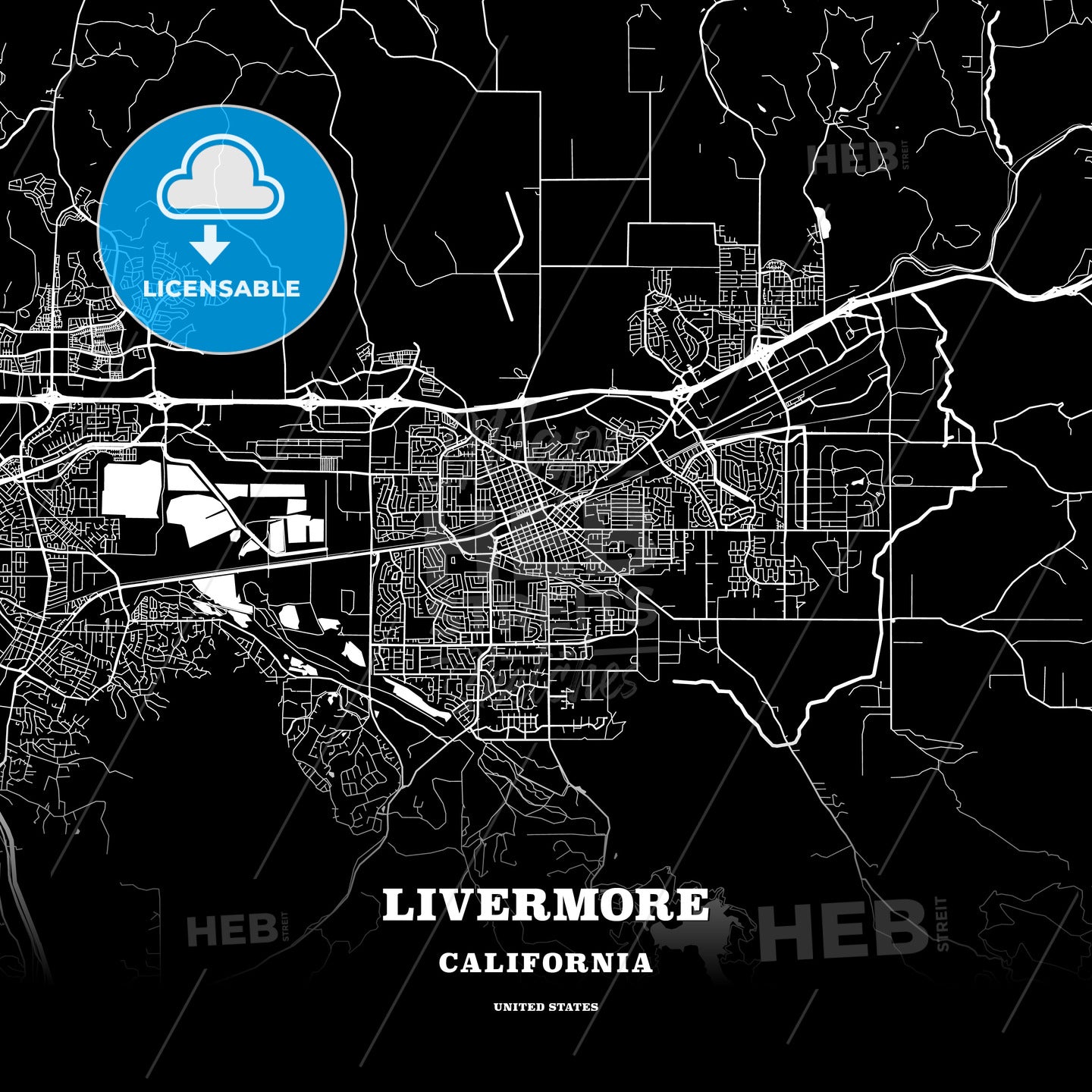 Livermore, California, USA map