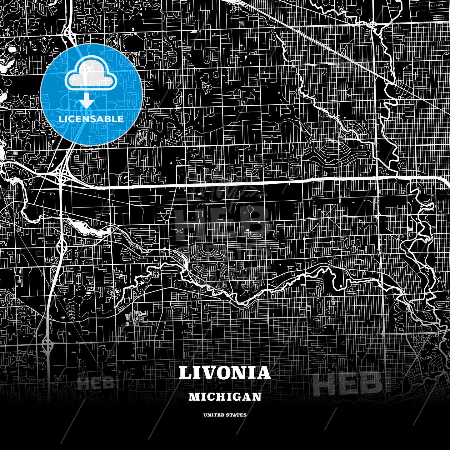 Livonia, Michigan, USA map