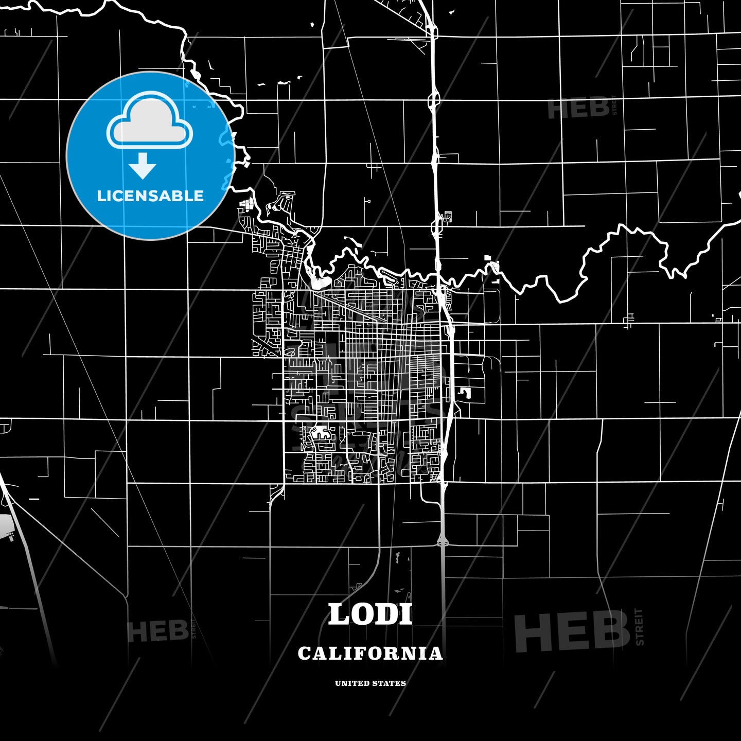 Lodi, California, USA map