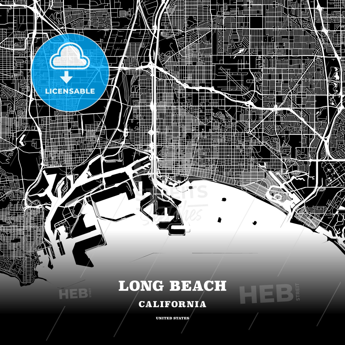 Long Beach, California, USA map
