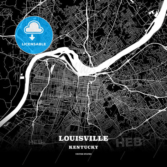 Louisville, Kentucky, USA map