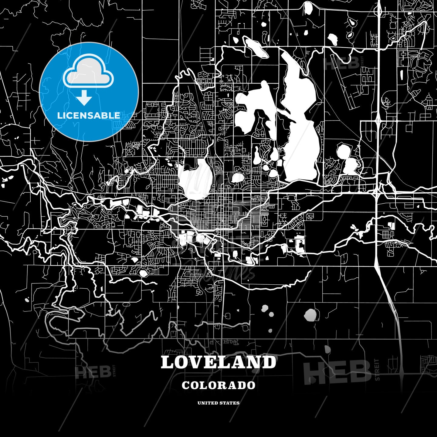 Loveland, Colorado, USA map
