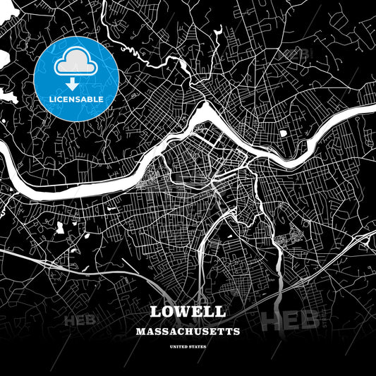 Lowell, Massachusetts, USA map