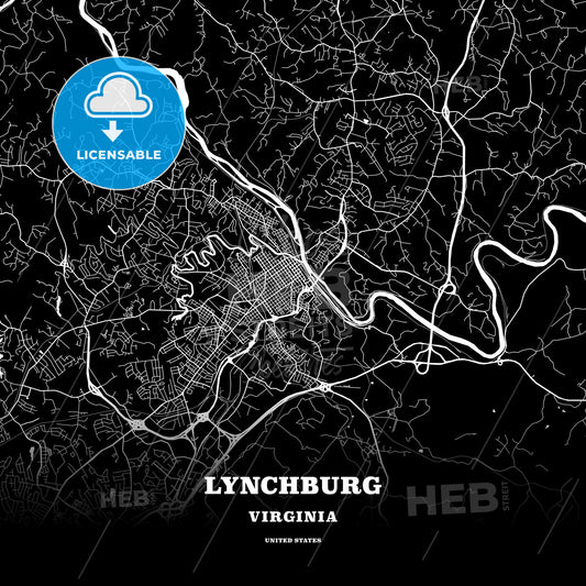 Lynchburg, Virginia, USA map