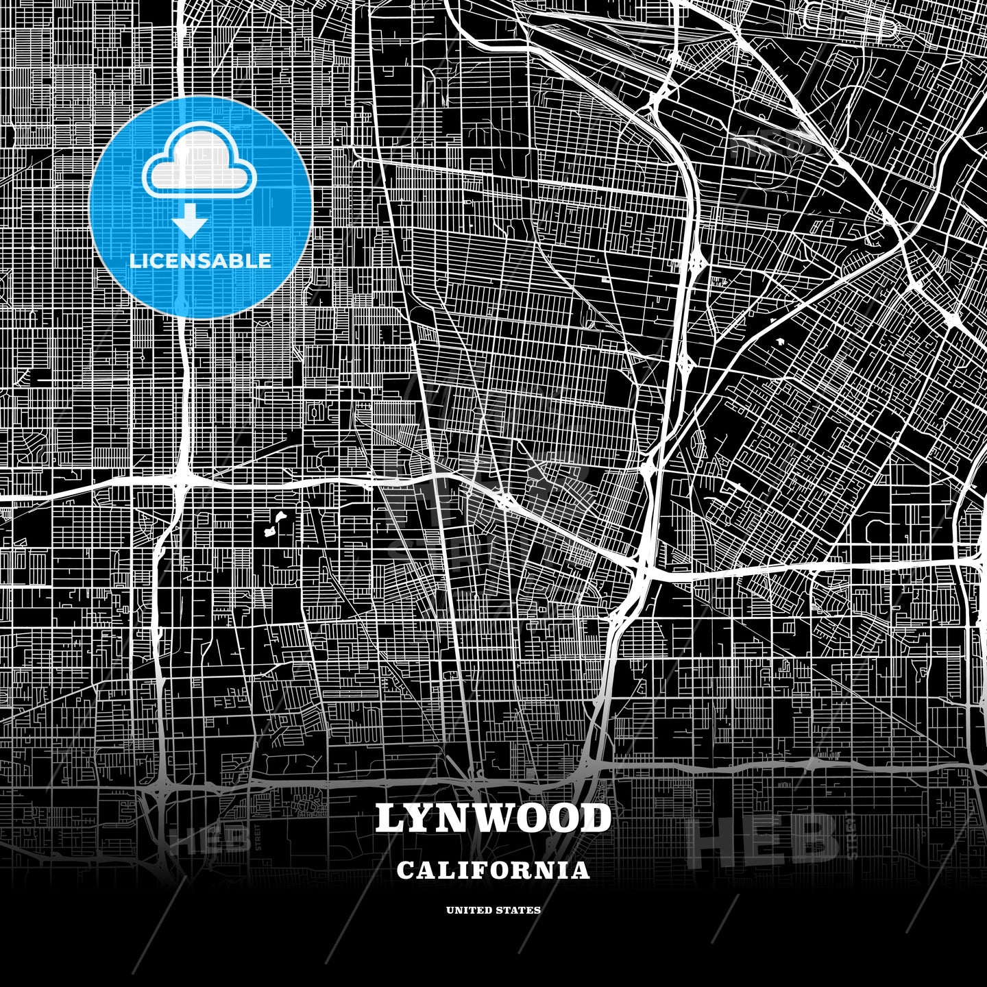 Lynwood, California, USA map