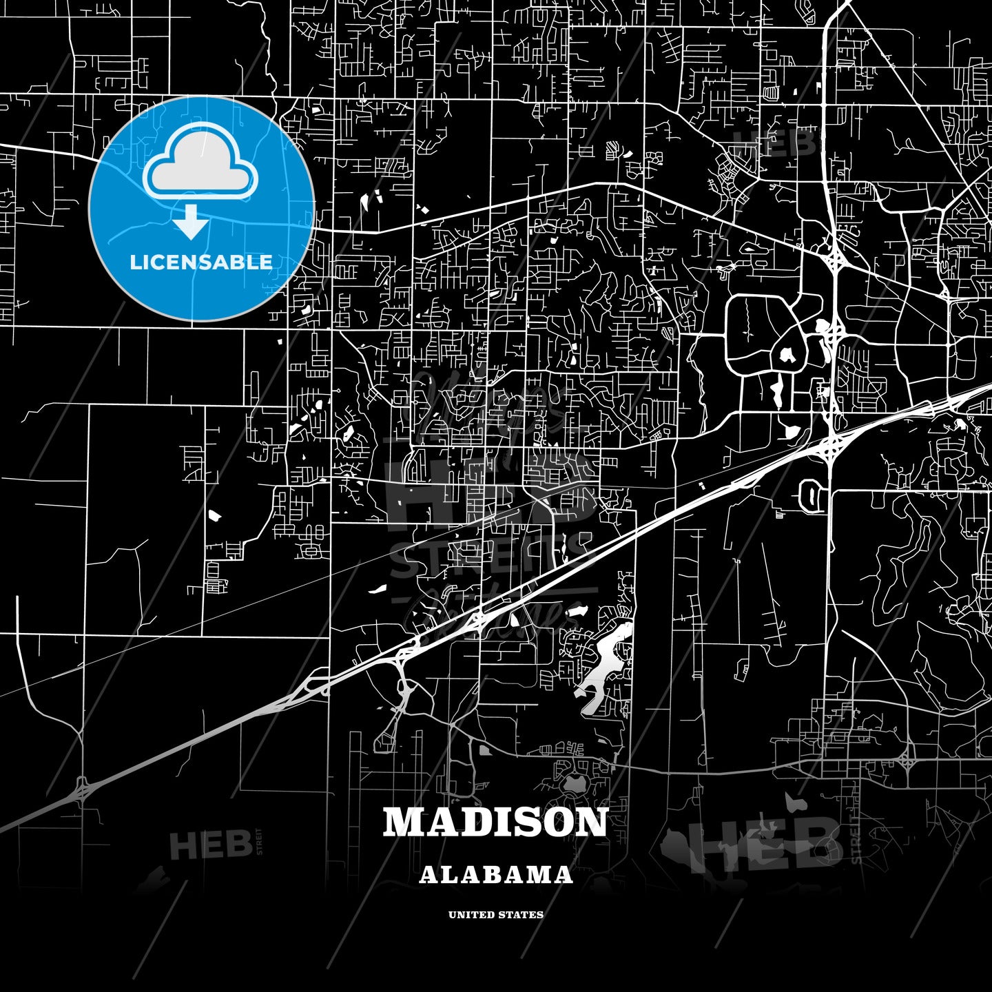 Madison, Alabama, USA map