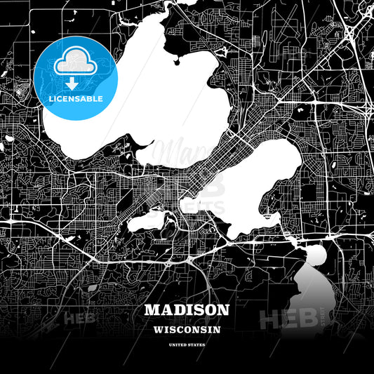 Madison, Wisconsin, USA map