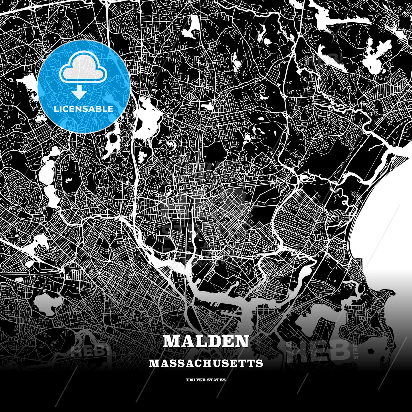 Malden, Massachusetts, USA map