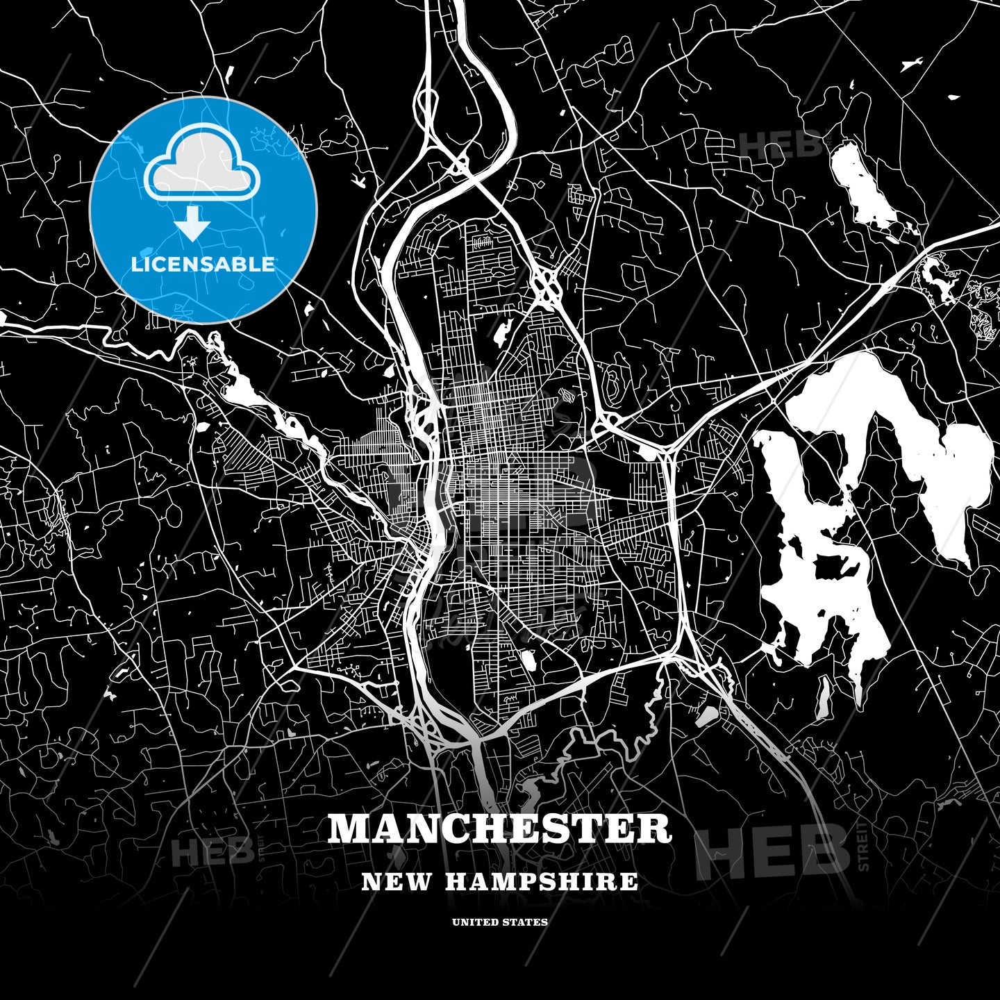 Manchester, New Hampshire, USA map