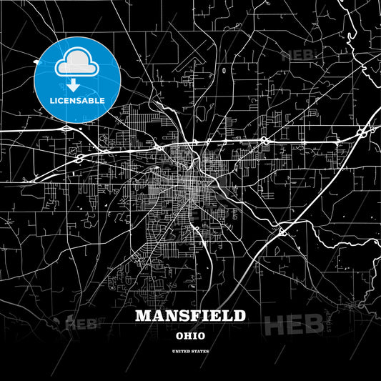 Mansfield, Ohio, USA map