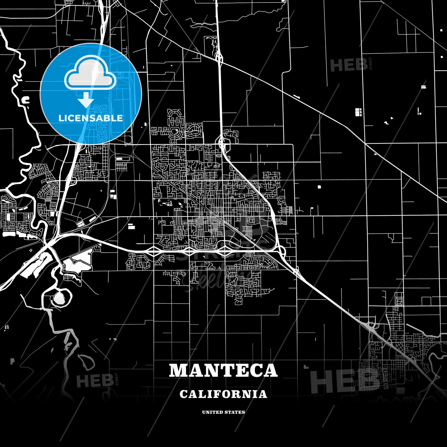 Manteca, California, USA map