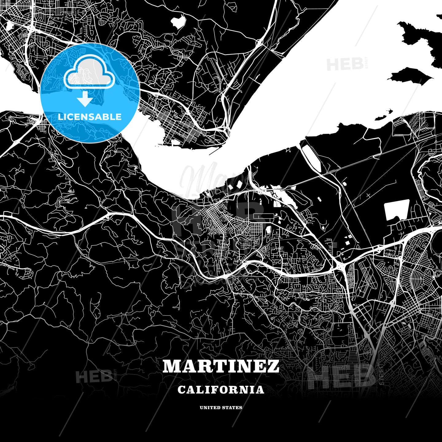 Martinez, California, USA map