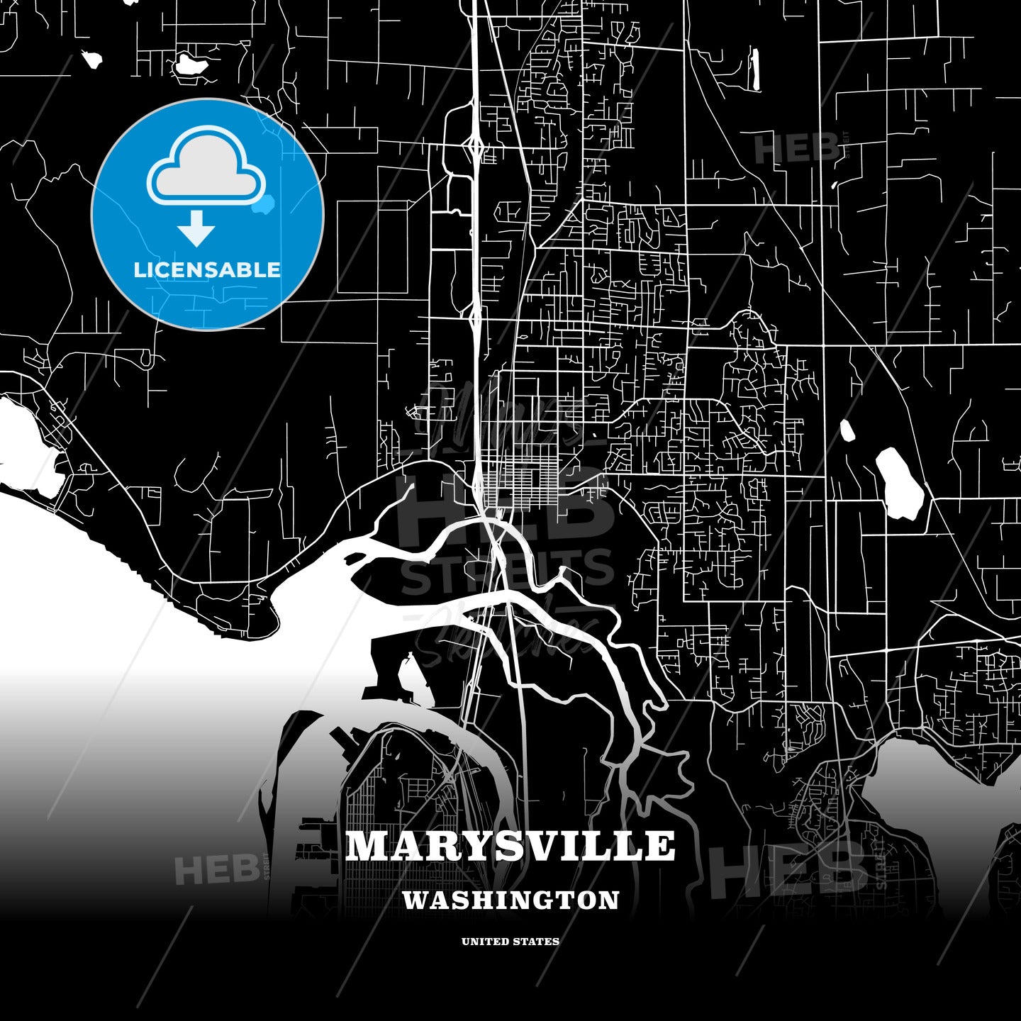 Marysville, Washington, USA map