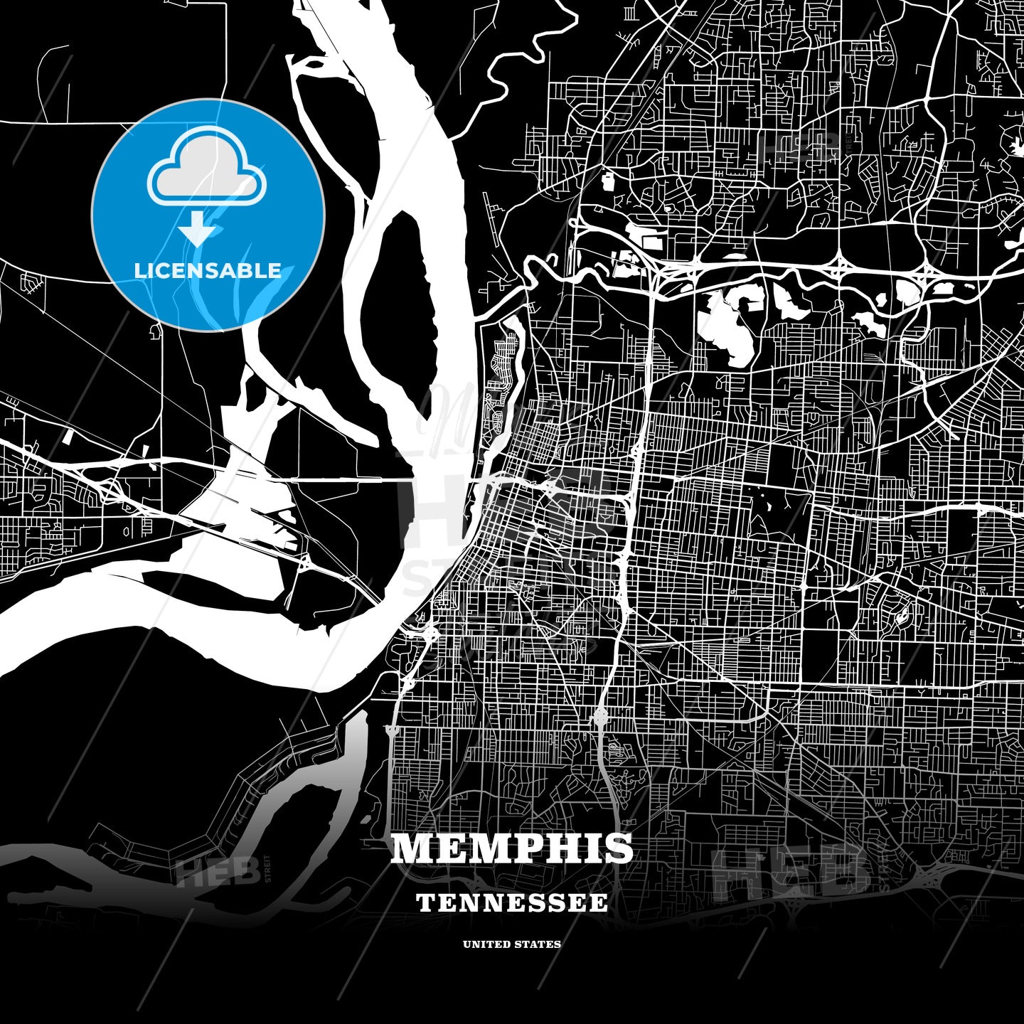 Memphis, Tennessee, USA map