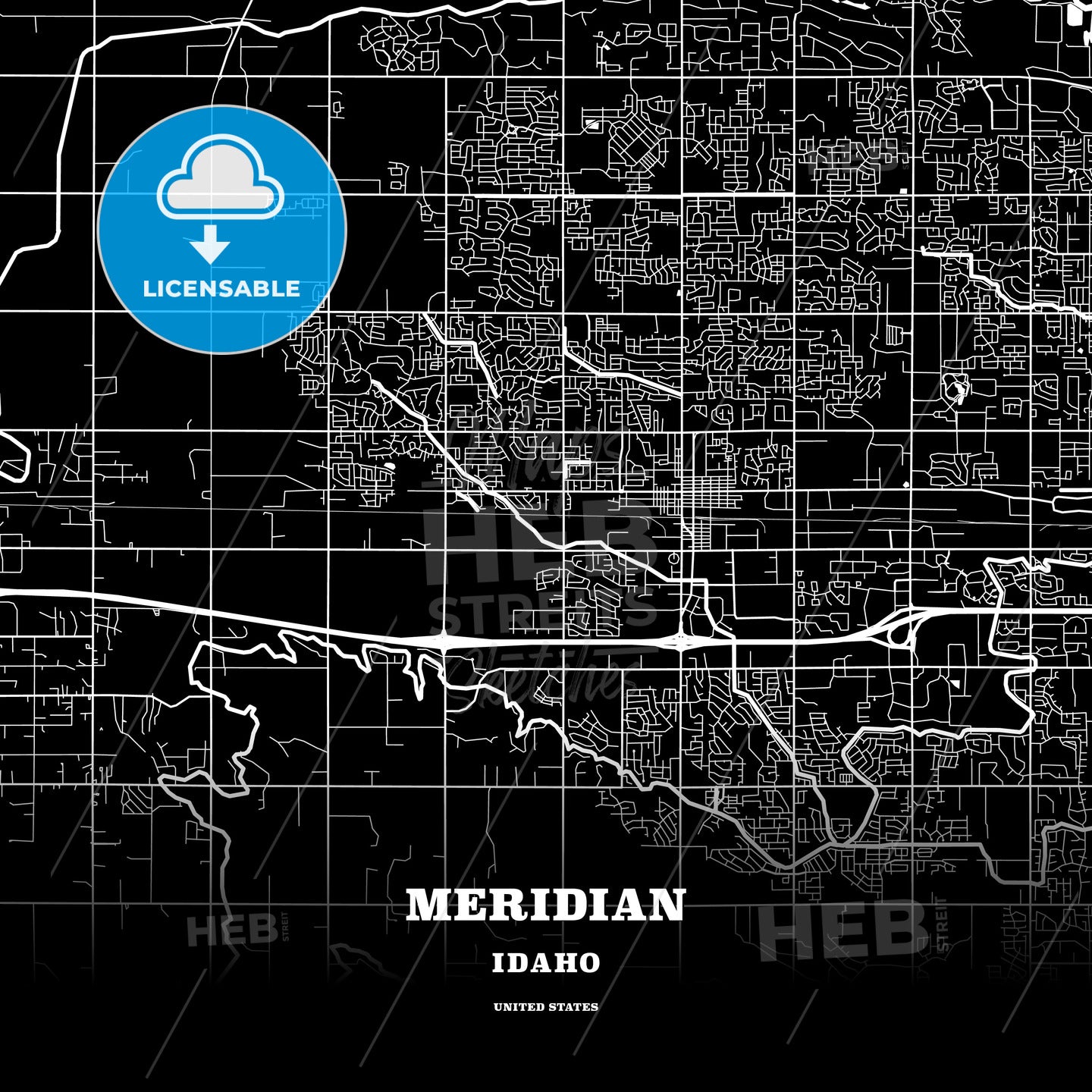 Meridian, Idaho, USA map